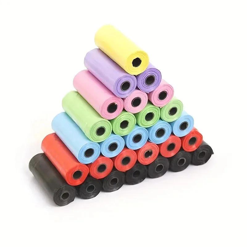 1200pcs colore casuale Cartoon Paw Graphic Dog Poop Bags Pet Poop Bags sacchetti per rifiuti di cane a prova di perdite per forn