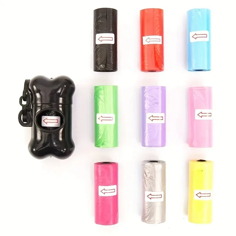 1200pcs colore casuale Cartoon Paw Graphic Dog Poop Bags Pet Poop Bags sacchetti per rifiuti di cane a prova di perdite per forn