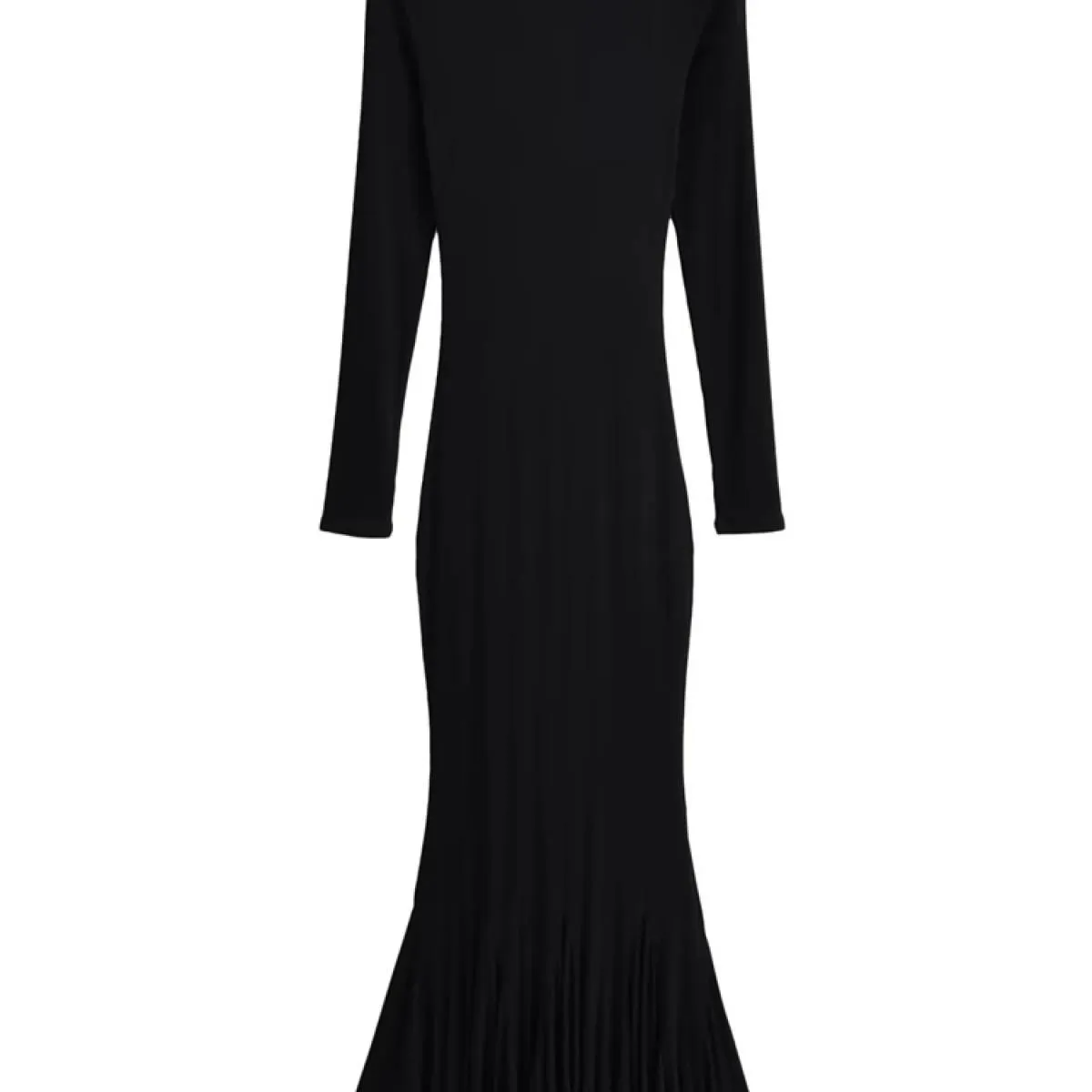 Abito lungo in maglia plissettata vintage da donna dolcevita slim solido elegante abito da festa patchwork a coste moda au