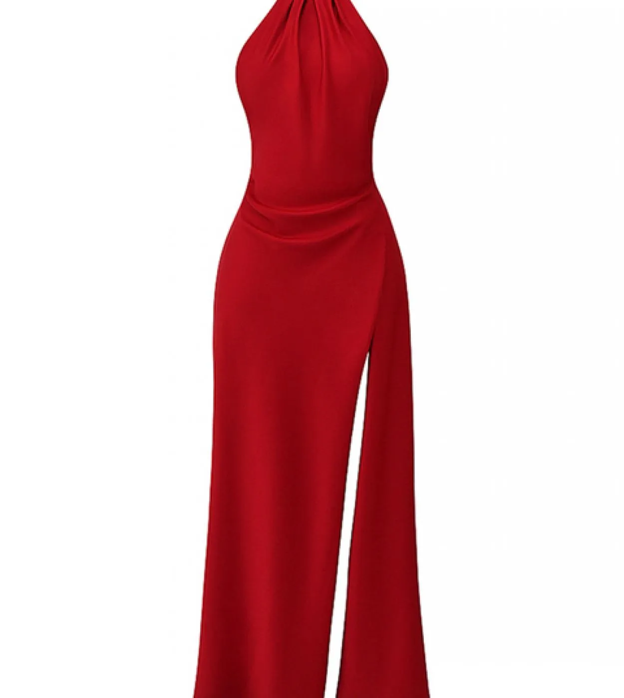Abito lungo senza maniche con lacci senza schienale senza maniche Abito lungo da donna con spacco alto senza spalline bianco ros