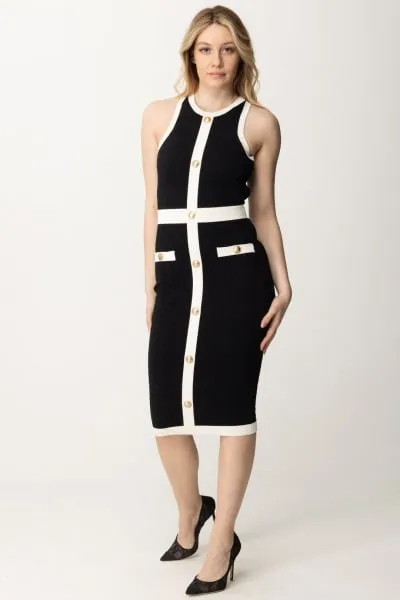 Abito midi embossed Nero