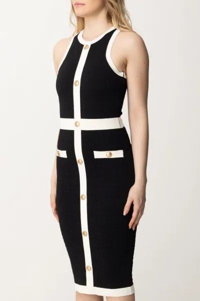 Abito midi embossed Nero