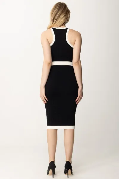Abito midi embossed Nero