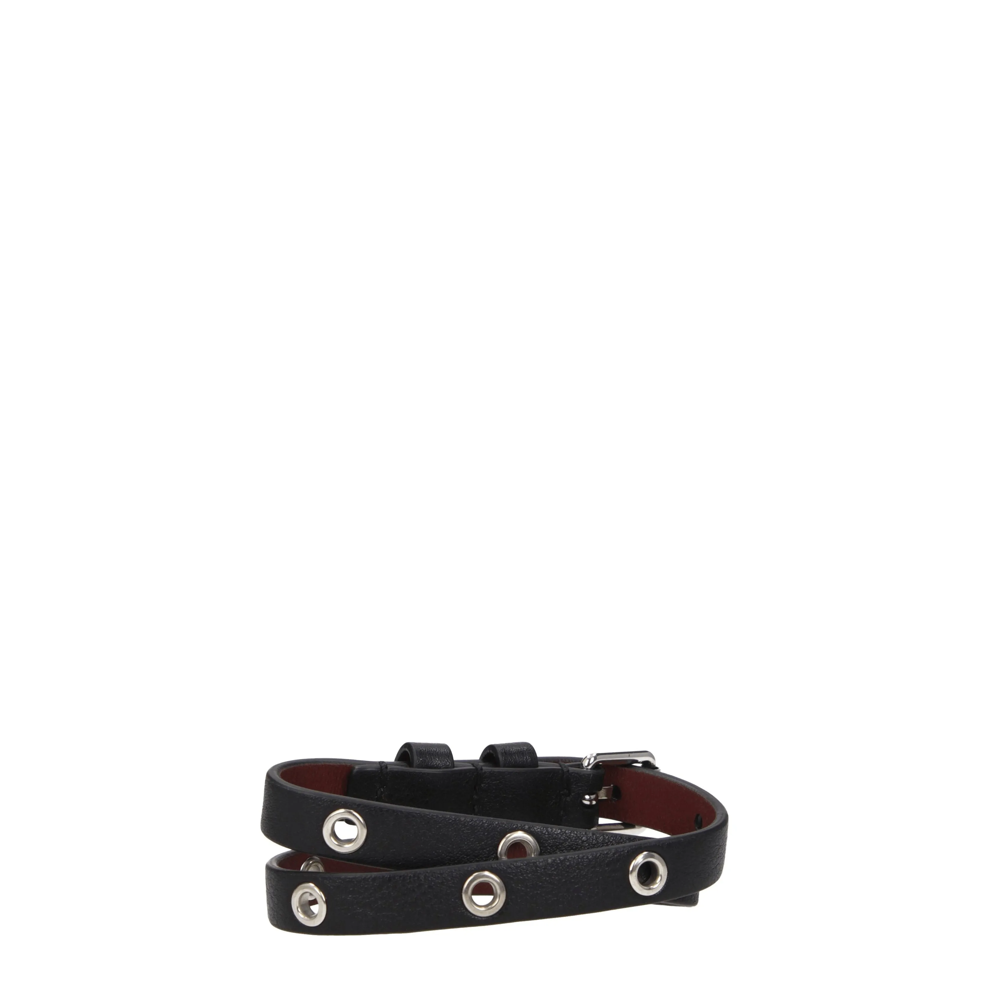 Alexander McQueen Bracciali Uomo Pelle Nero