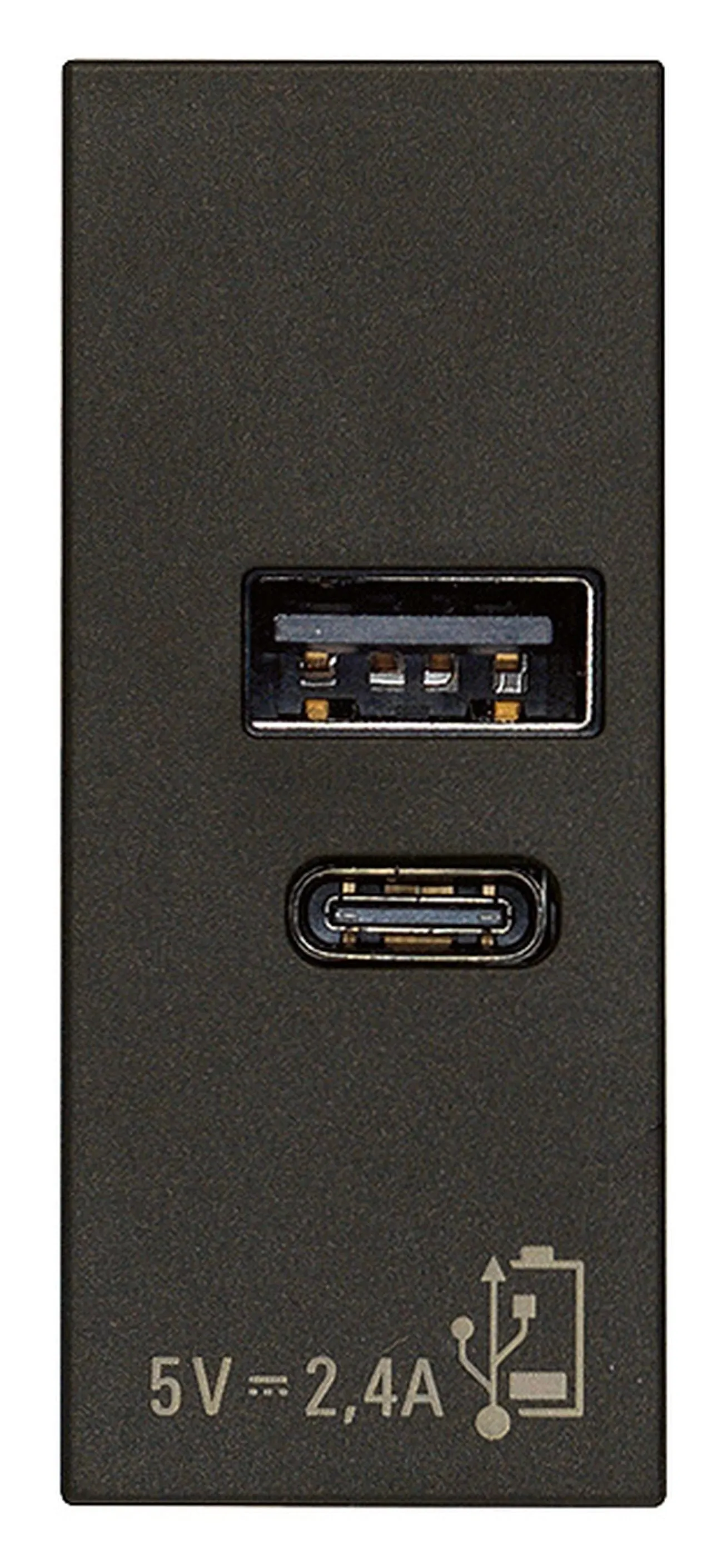 Alimentatore USB Vimar A+C 12W 2,4A 5V nero