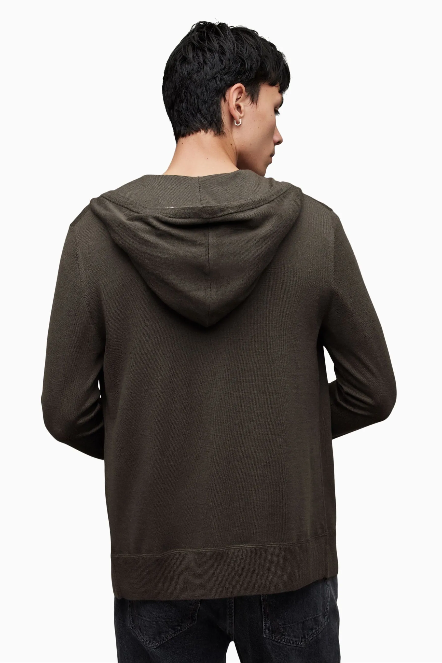 AllSaints - Mode - Felpa in lana merino con zip e cappuccio