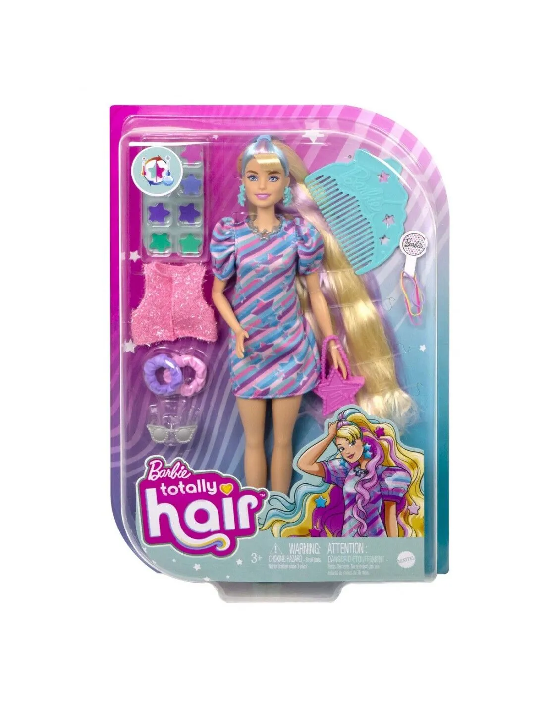 Bambola Barbie Totally Hair 9 Pezzi