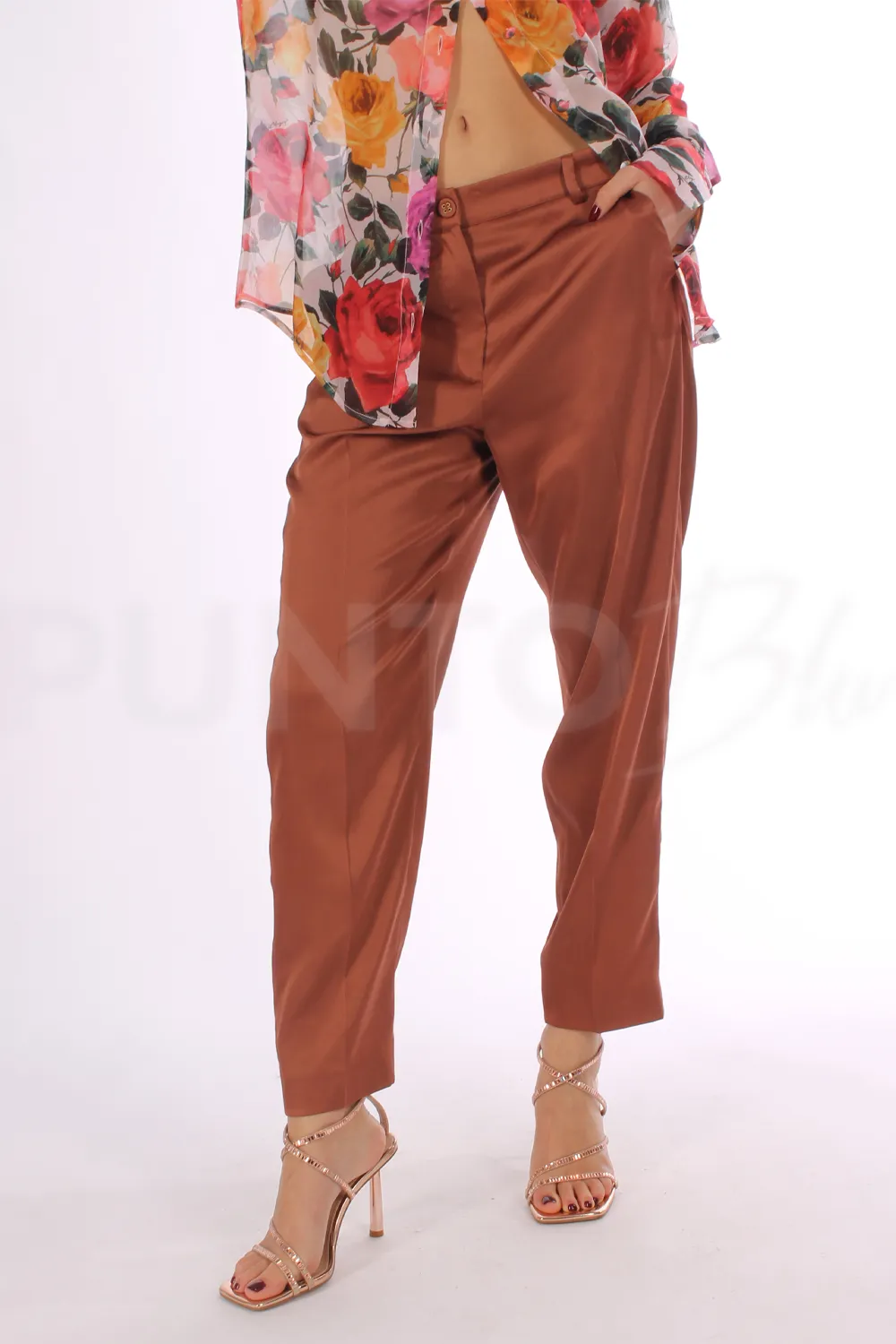 BLUGIRL | PANTALONI REGULAR IN RASO PESANTE - Punto Blu