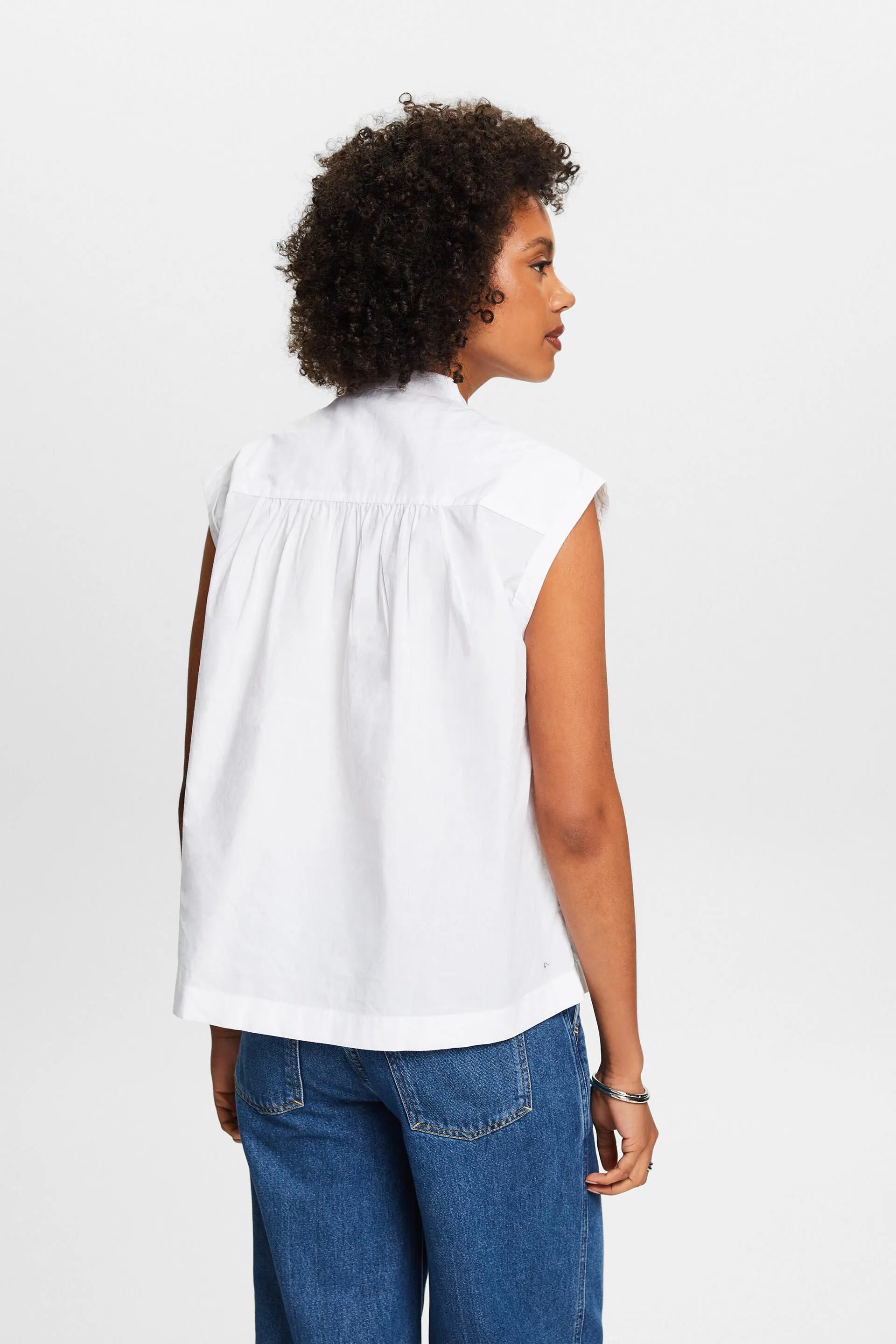 Blusa di cotone senza maniche