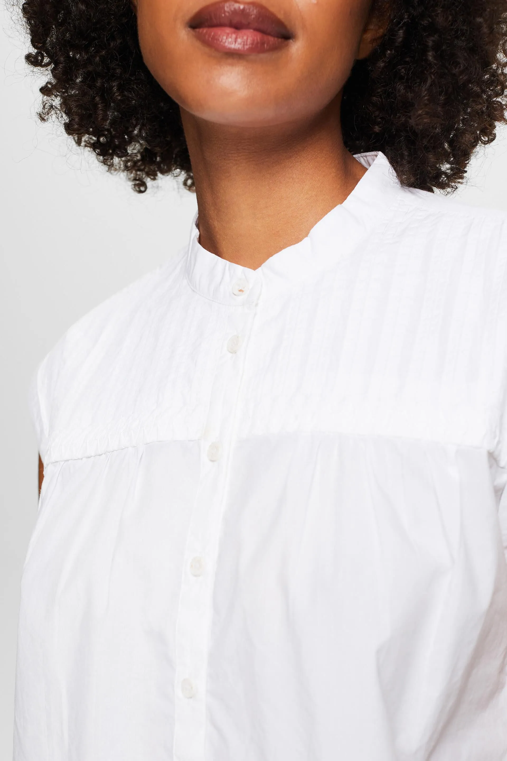 Blusa di cotone senza maniche