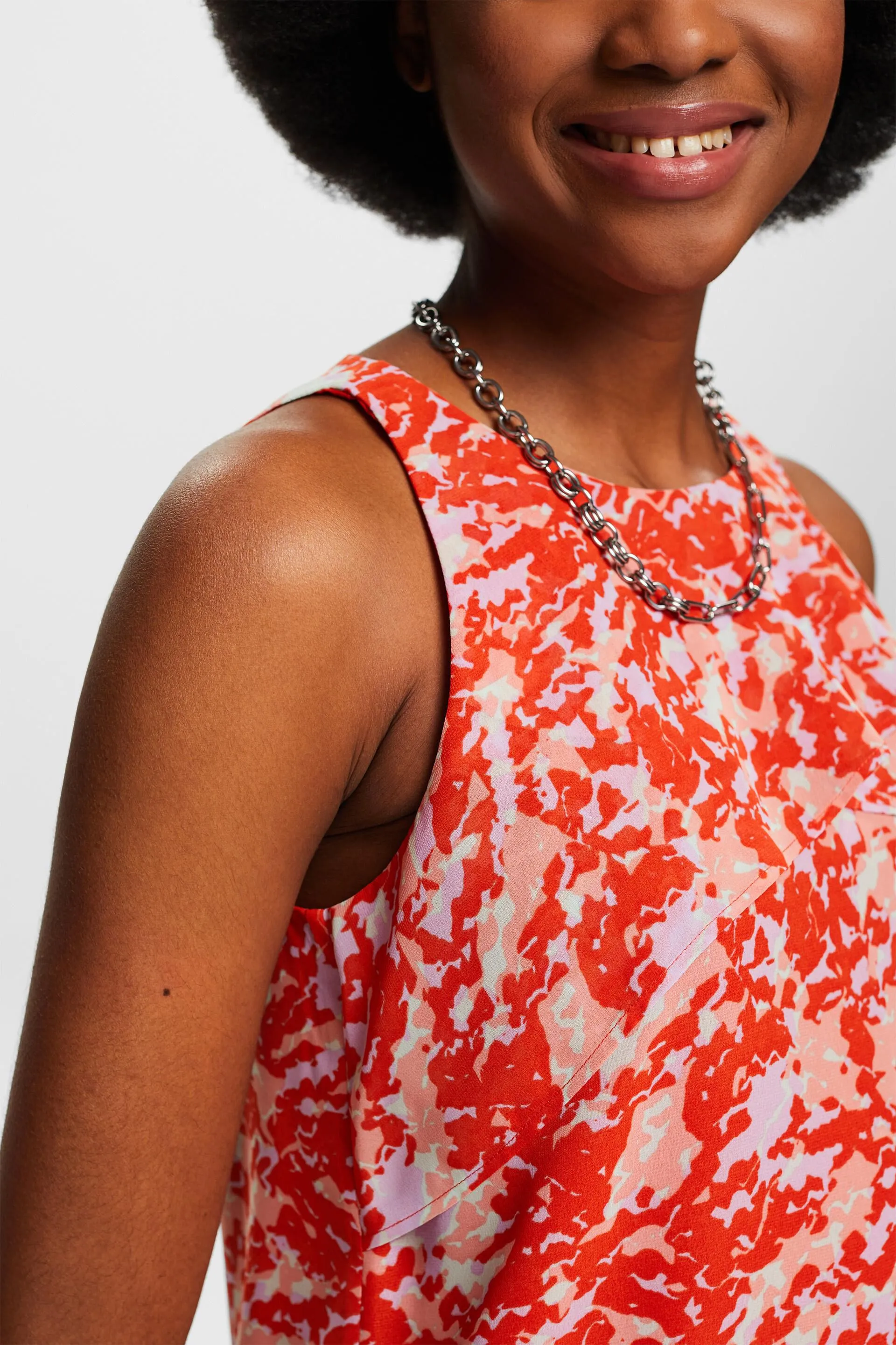 Blusa in crêpe di chiffon stampato