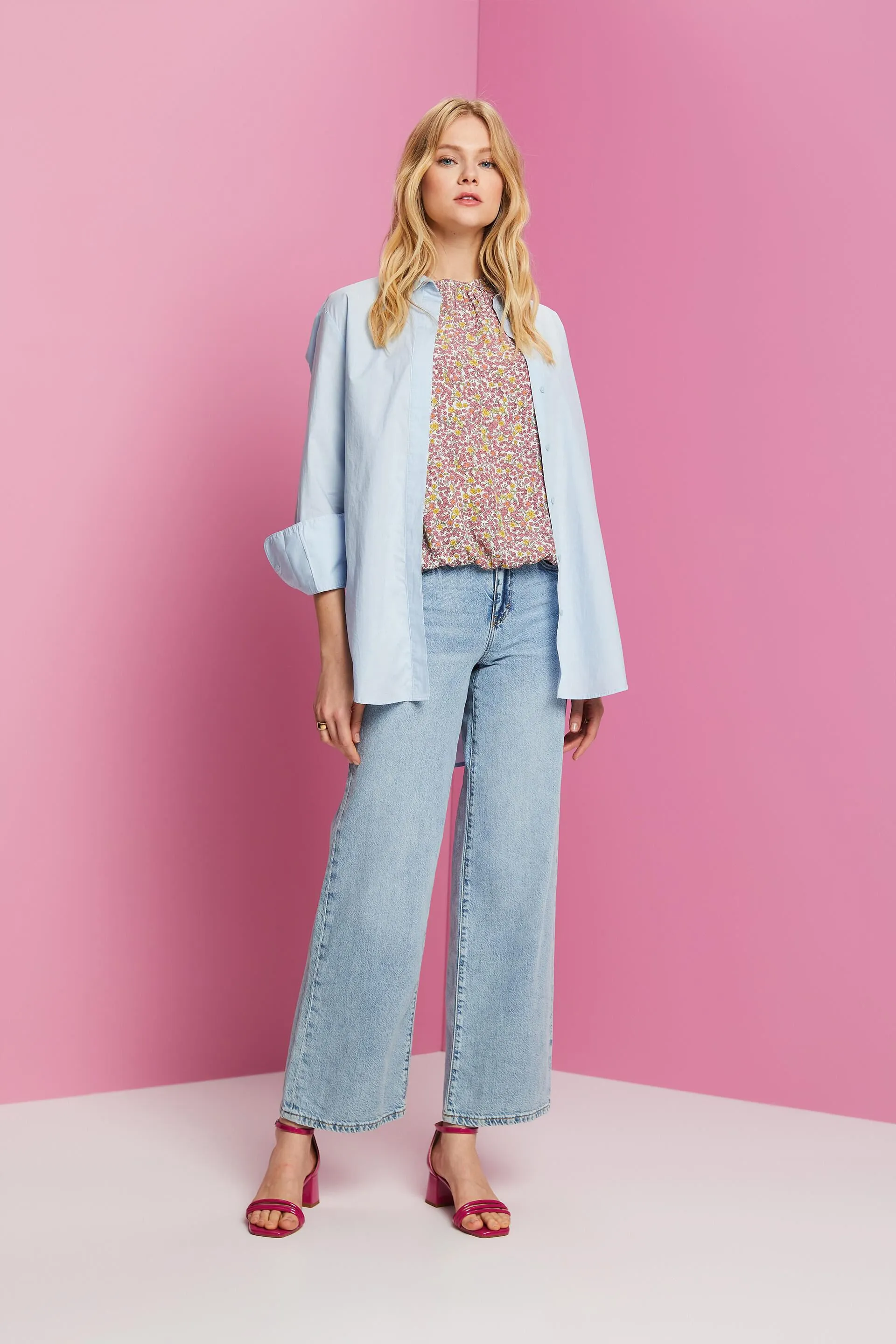Blusa senza maniche a fantasia