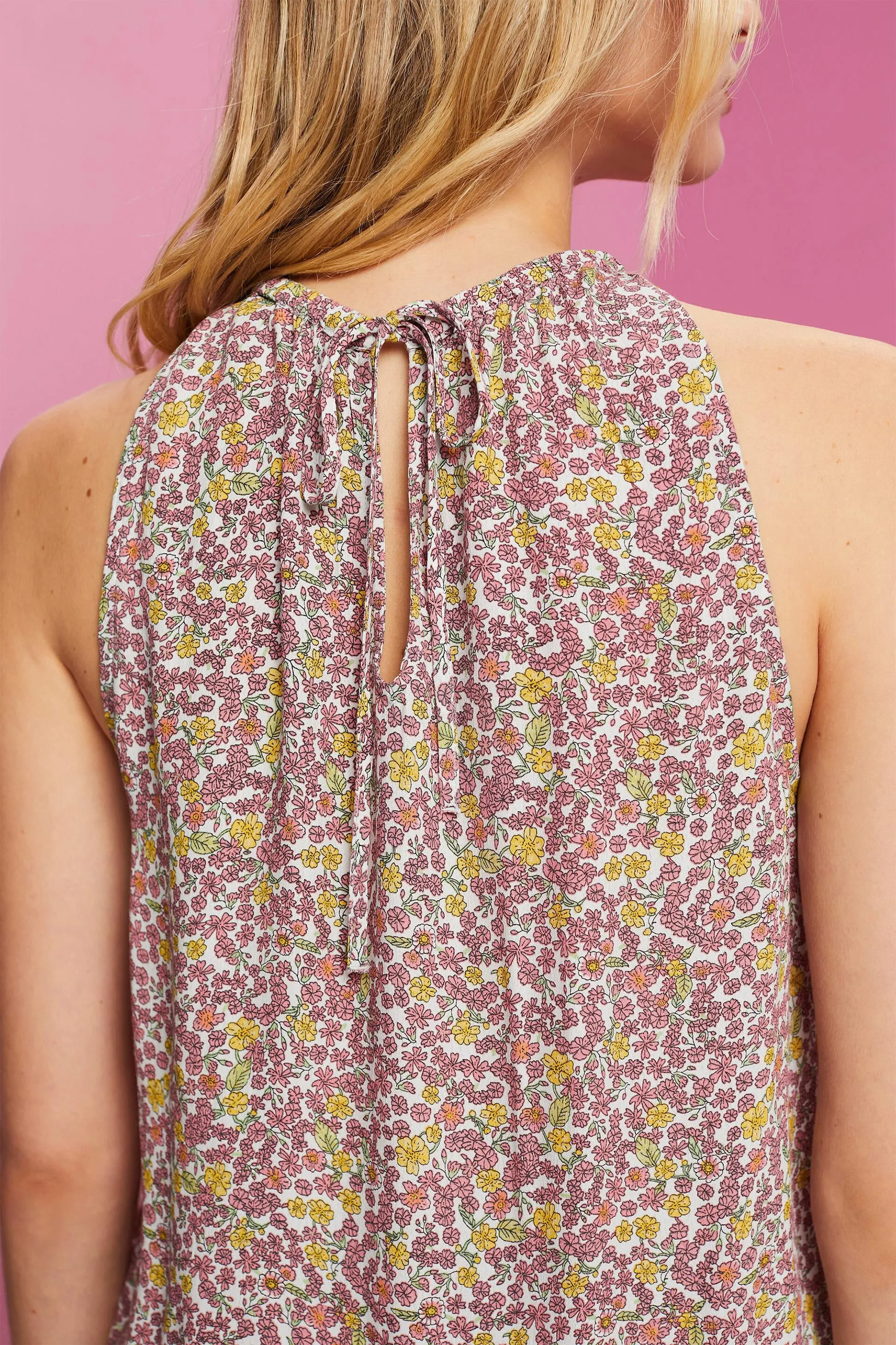 Blusa senza maniche a fantasia