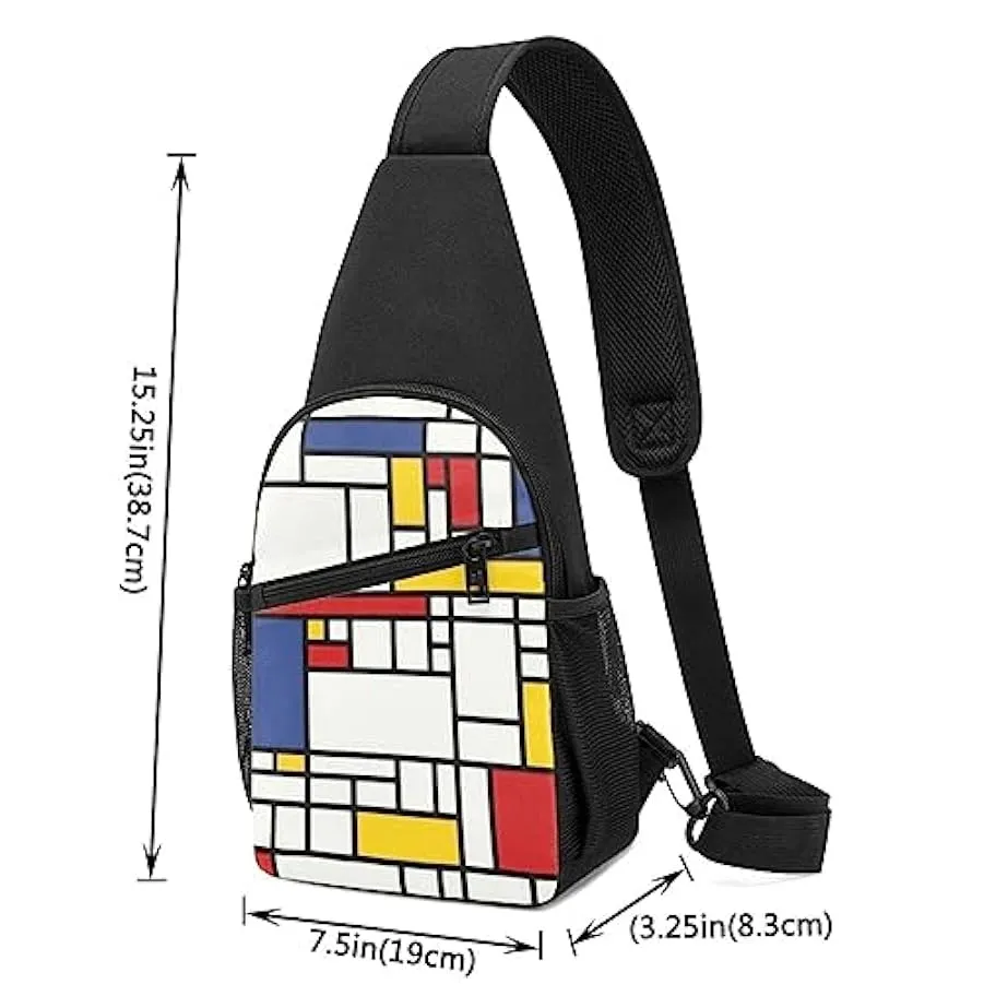 Borsa a tracolla per cani bianca Zaino a tracolla per uomo donna, spalla sinistra e destra regolabile, zaino casual da trekking,