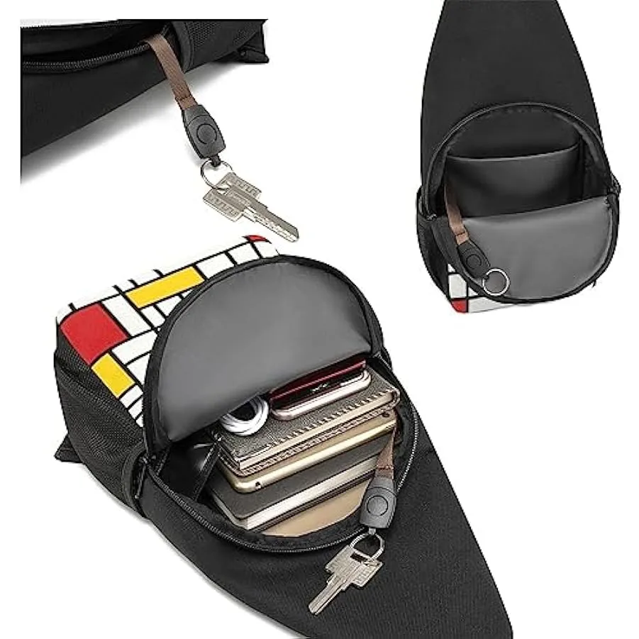 Borsa a tracolla per cani bianca Zaino a tracolla per uomo donna, spalla sinistra e destra regolabile, zaino casual da trekking,