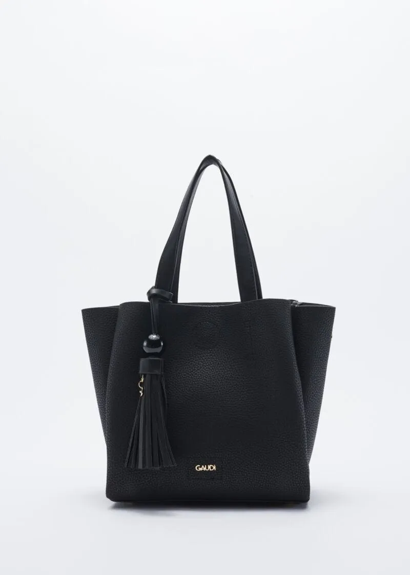 Borsa con manici a contrasto colore