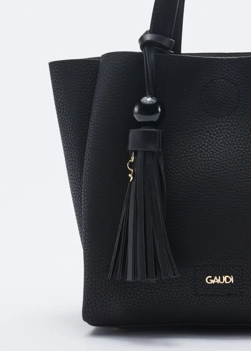 Borsa con manici a contrasto colore