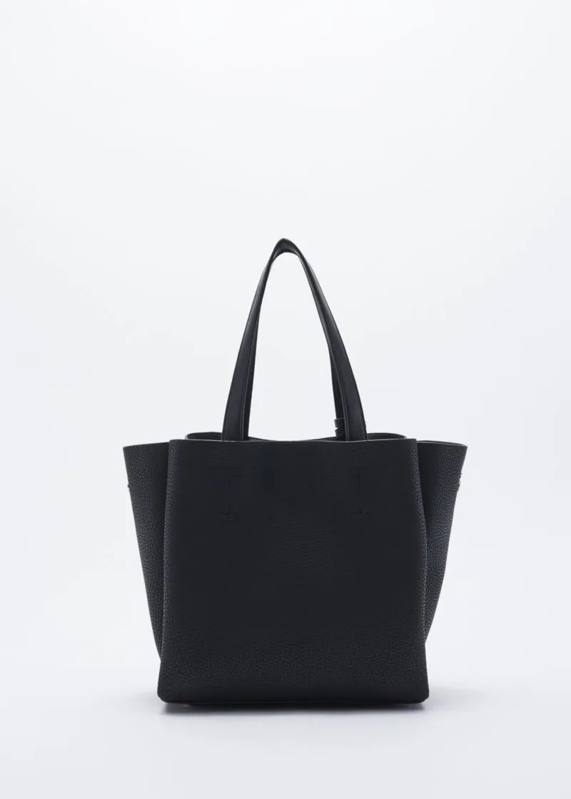 Borsa con manici a contrasto colore