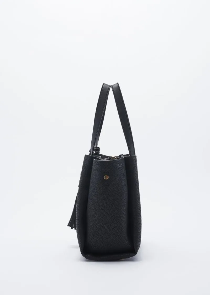 Borsa con manici a contrasto colore