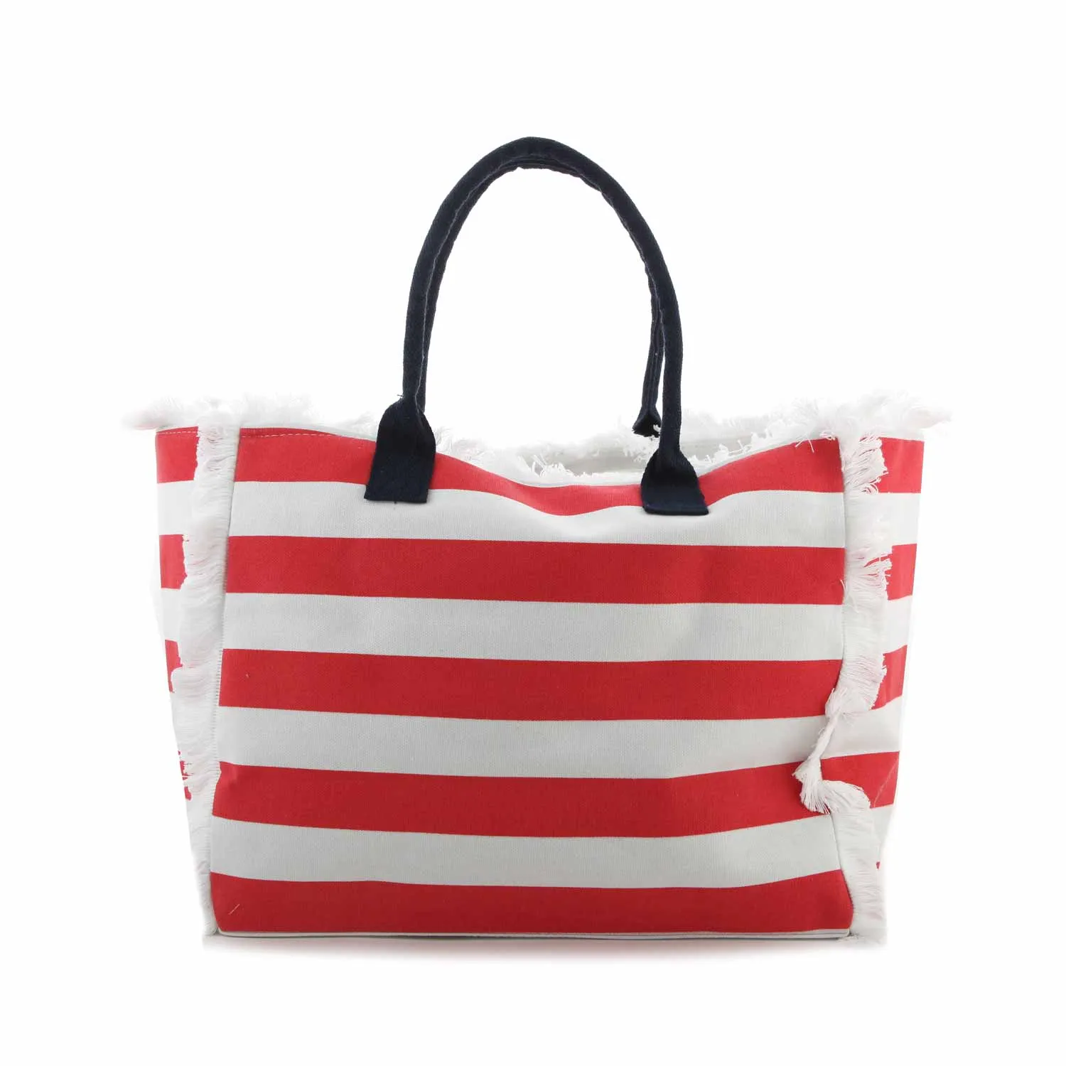 Borsa Mare Unisex Bianca E Rossa A Strisce
