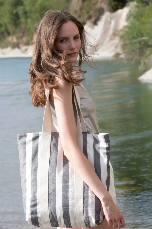 Borsa per la spesa riciclata - Design a righe