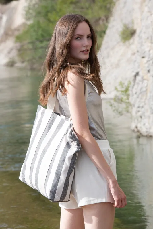 Borsa per la spesa riciclata - Design a righe