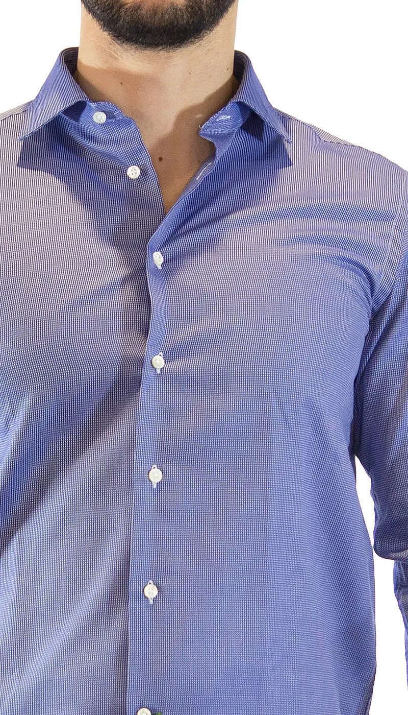 Brancaccio Camicia uomo blu microfantasia.