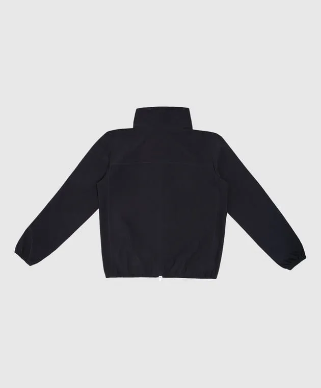 Brunello Cucinelli Giacca a vento blu per bambini con stampa BD479O955B