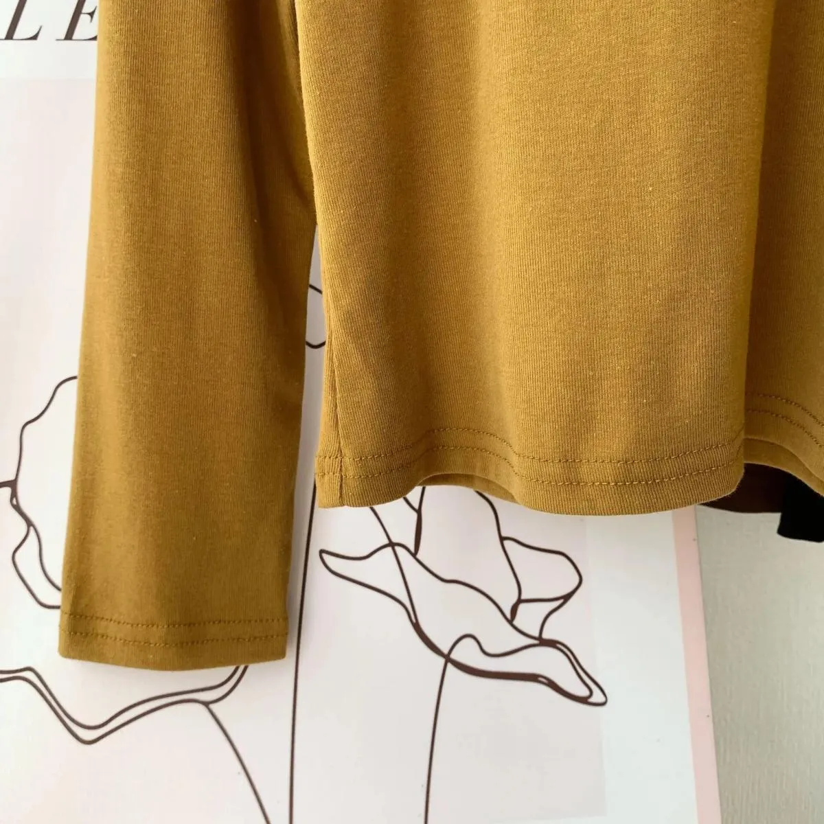 Camicia base mezza dolcevita in cotone Donna Primavera New Maglietta nera girocollo a maniche lunghe con collo rotondo piccolo D