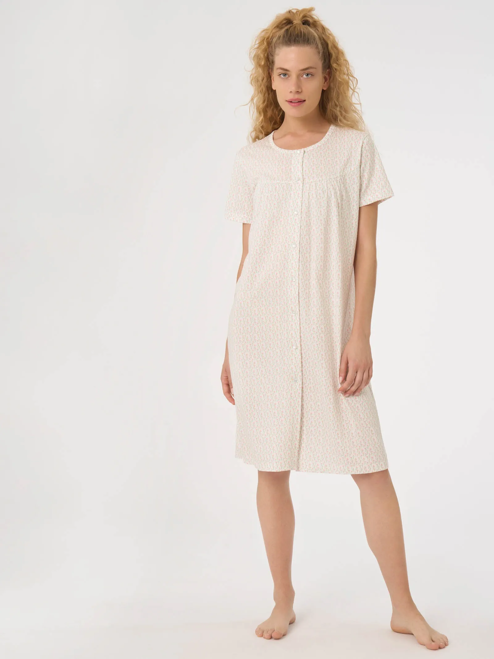 Camicia da notte aperta in Jersey di cotone - Fant.Bianco