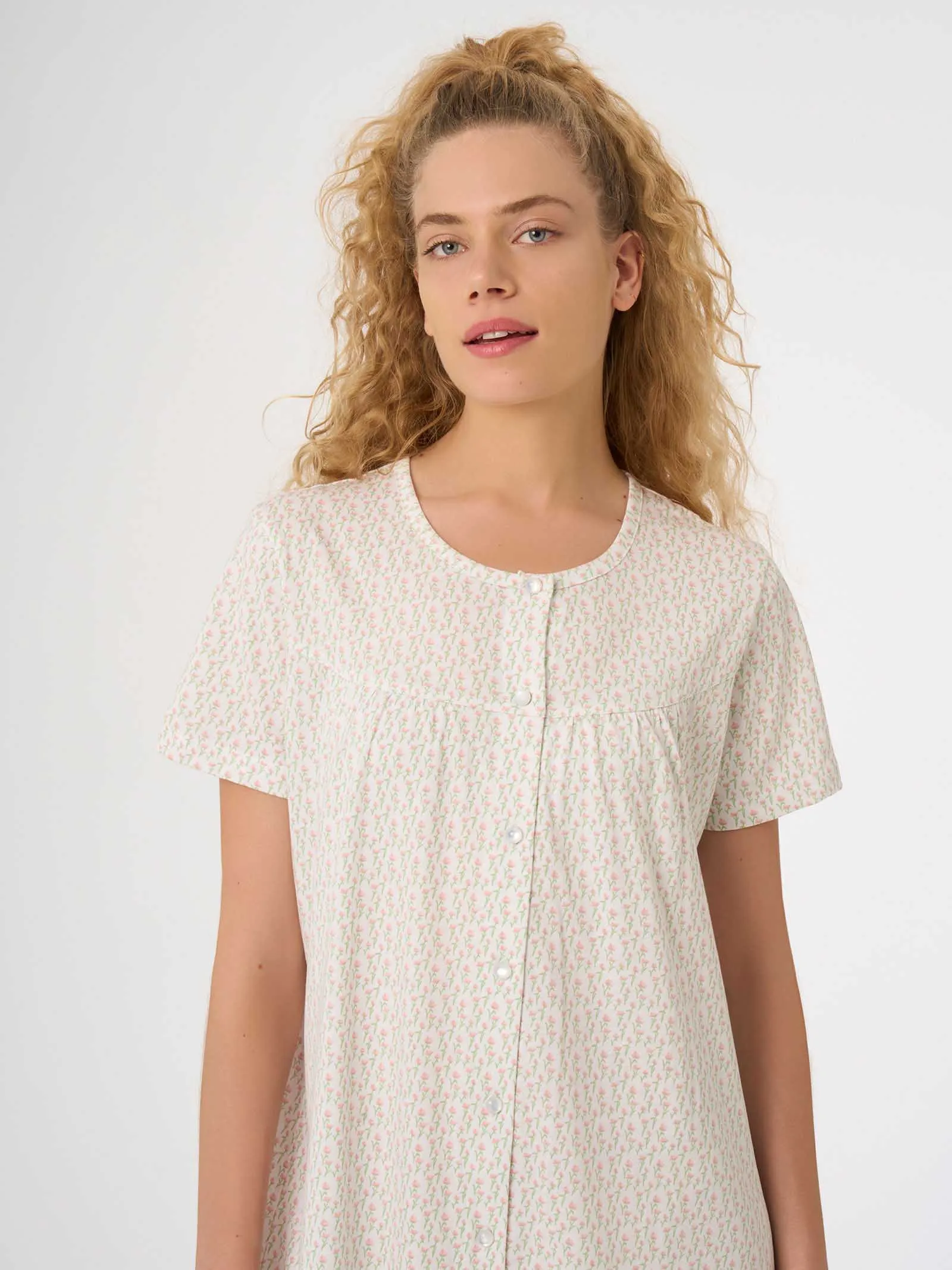 Camicia da notte aperta in Jersey di cotone - Fant.Bianco