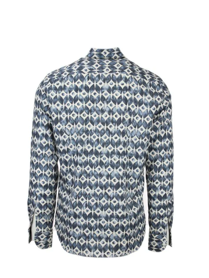 Camicia fantasia in tessuto tecnico