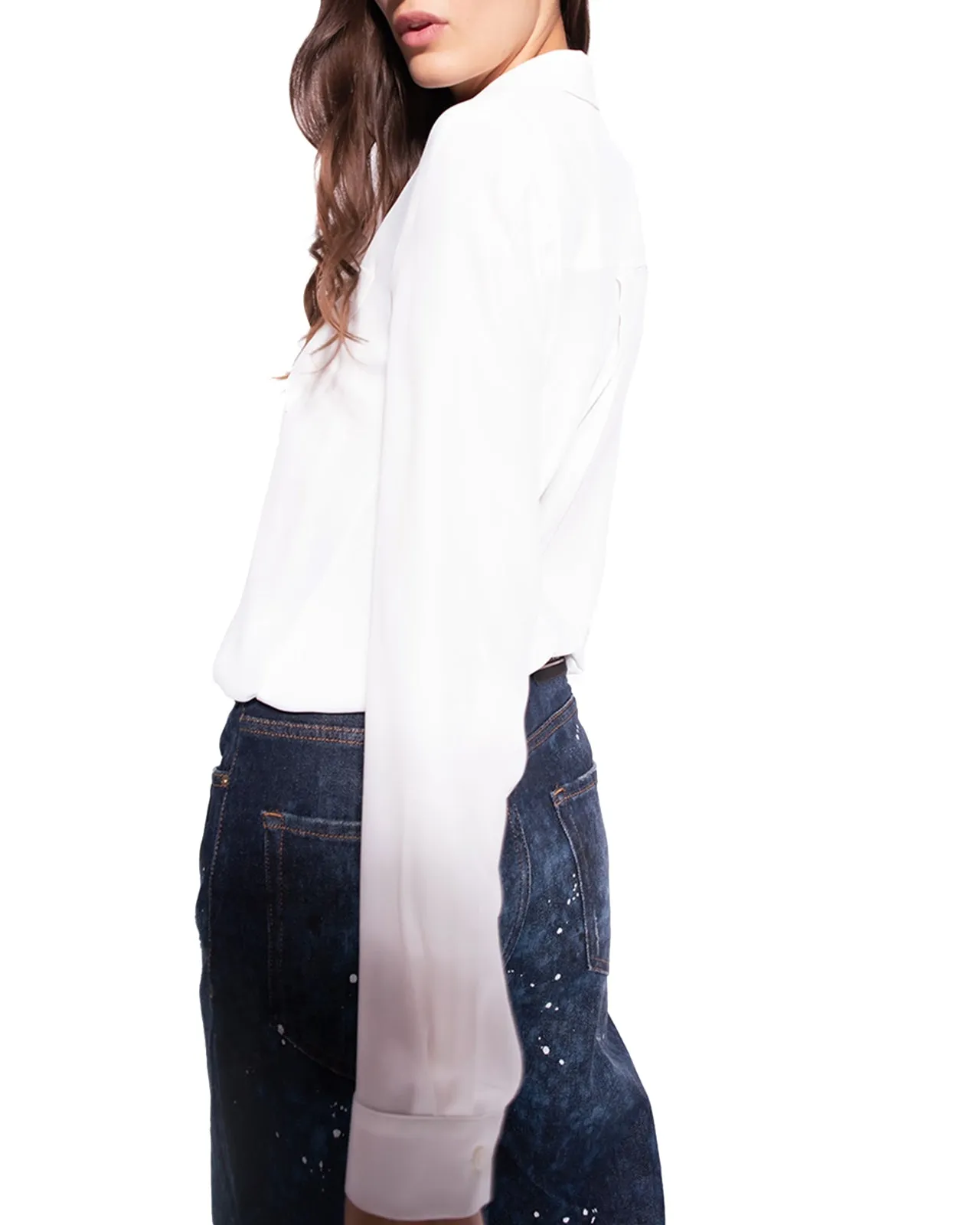 Camicia Nora 2 crêpe de chine bianca