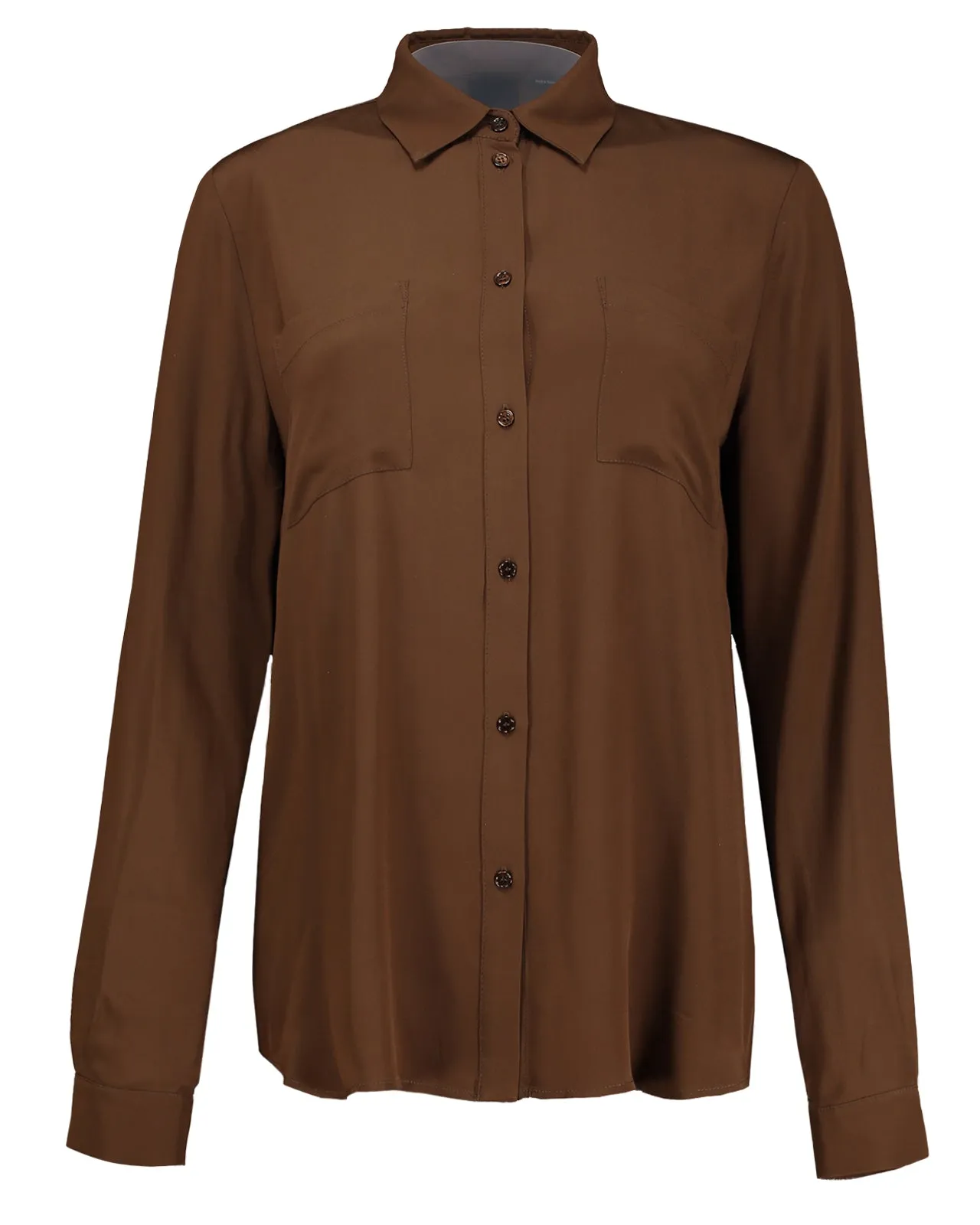 Camicia Nora 2 crêpe de chine marrone