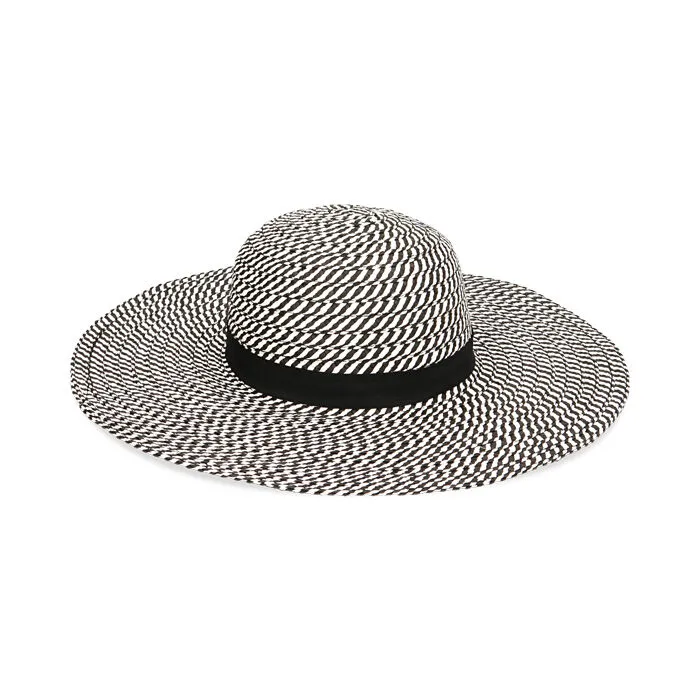 Cappello bianco/nero in paglia
