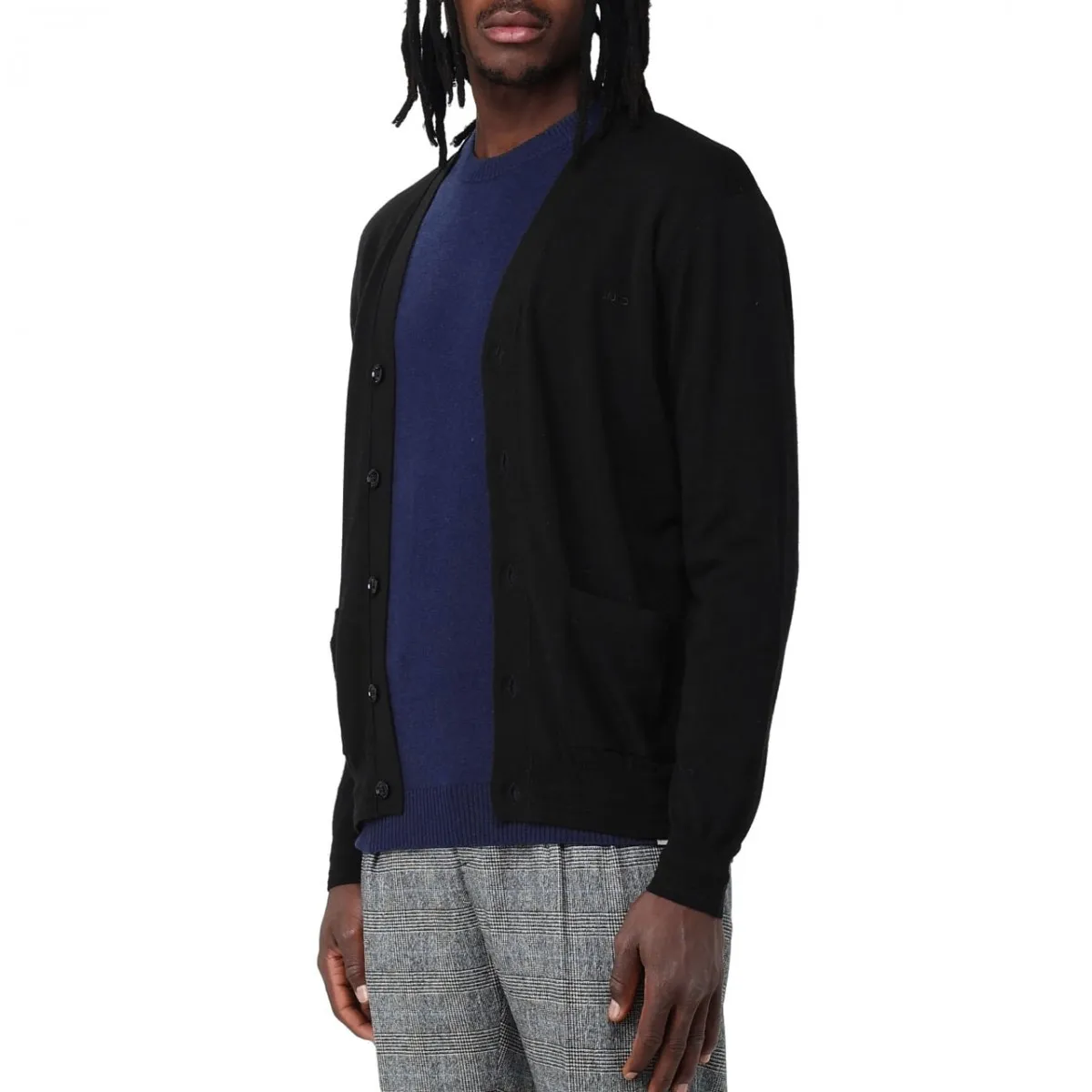 Cardigan In Maglia Cardbase Nero