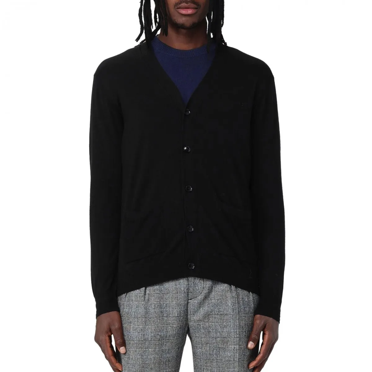 Cardigan In Maglia Cardbase Nero