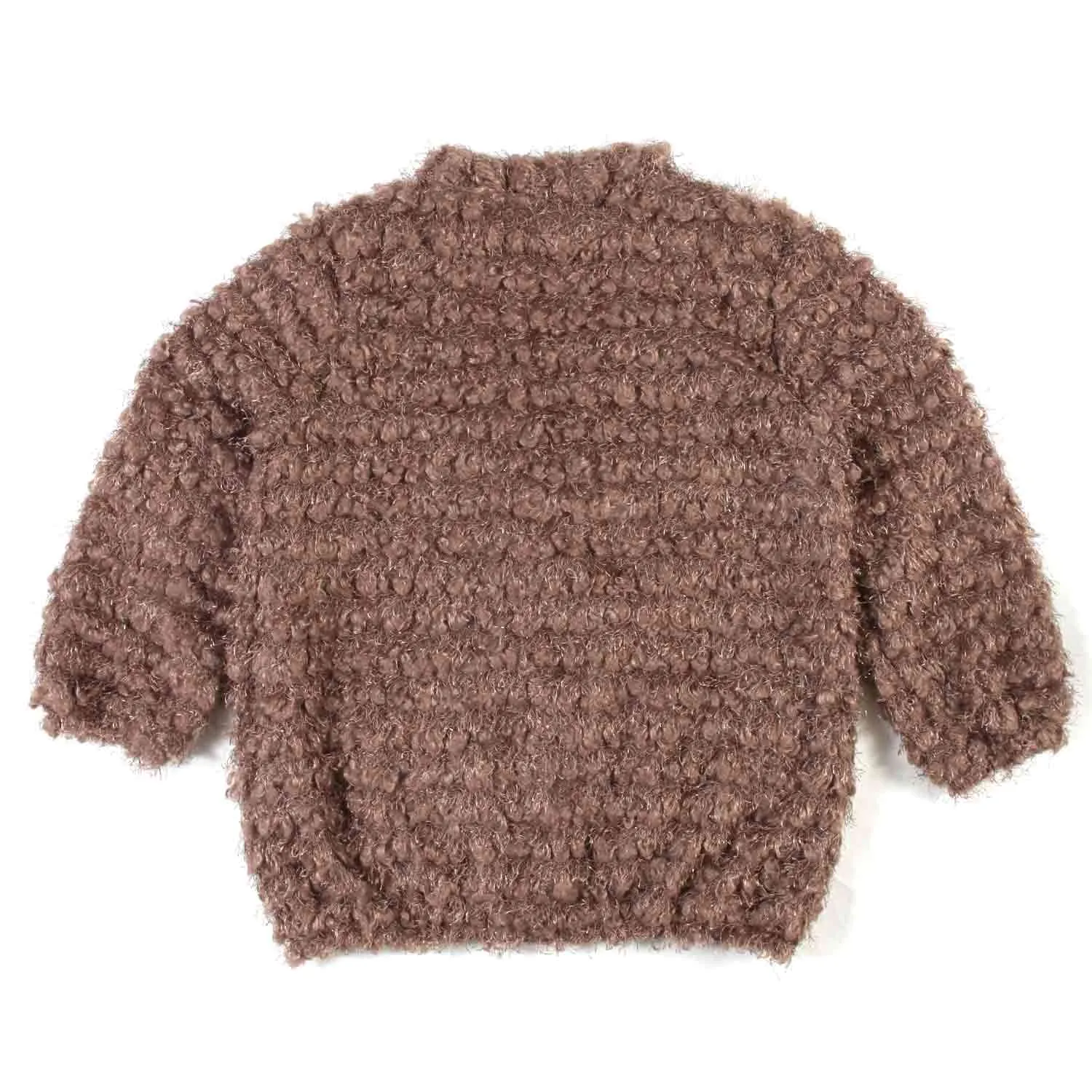 Cardigan Siria Marrone E Grigio Bambina