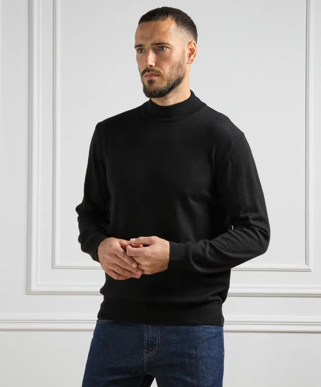 Cashmere&Whiskey Maglione in lana nera 97397
