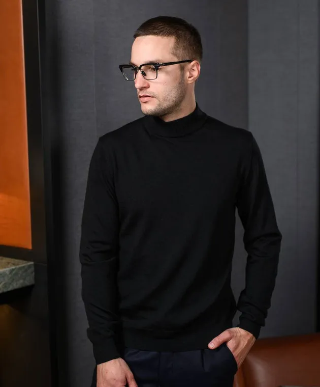 Cashmere&Whiskey Maglione in lana nera 97397