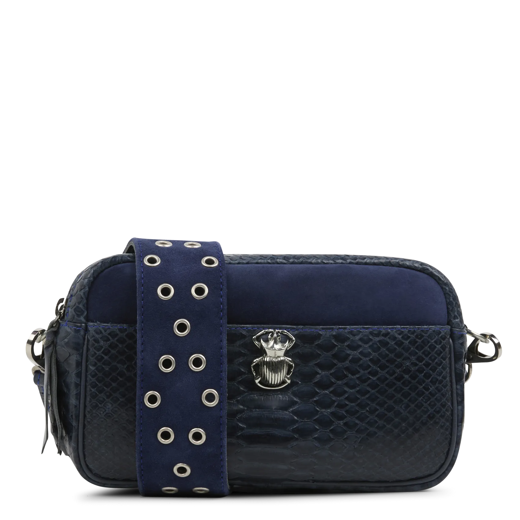  CLARIS VIROT   LILY - Borsa a tracolla in pelle di pitone | Blu
