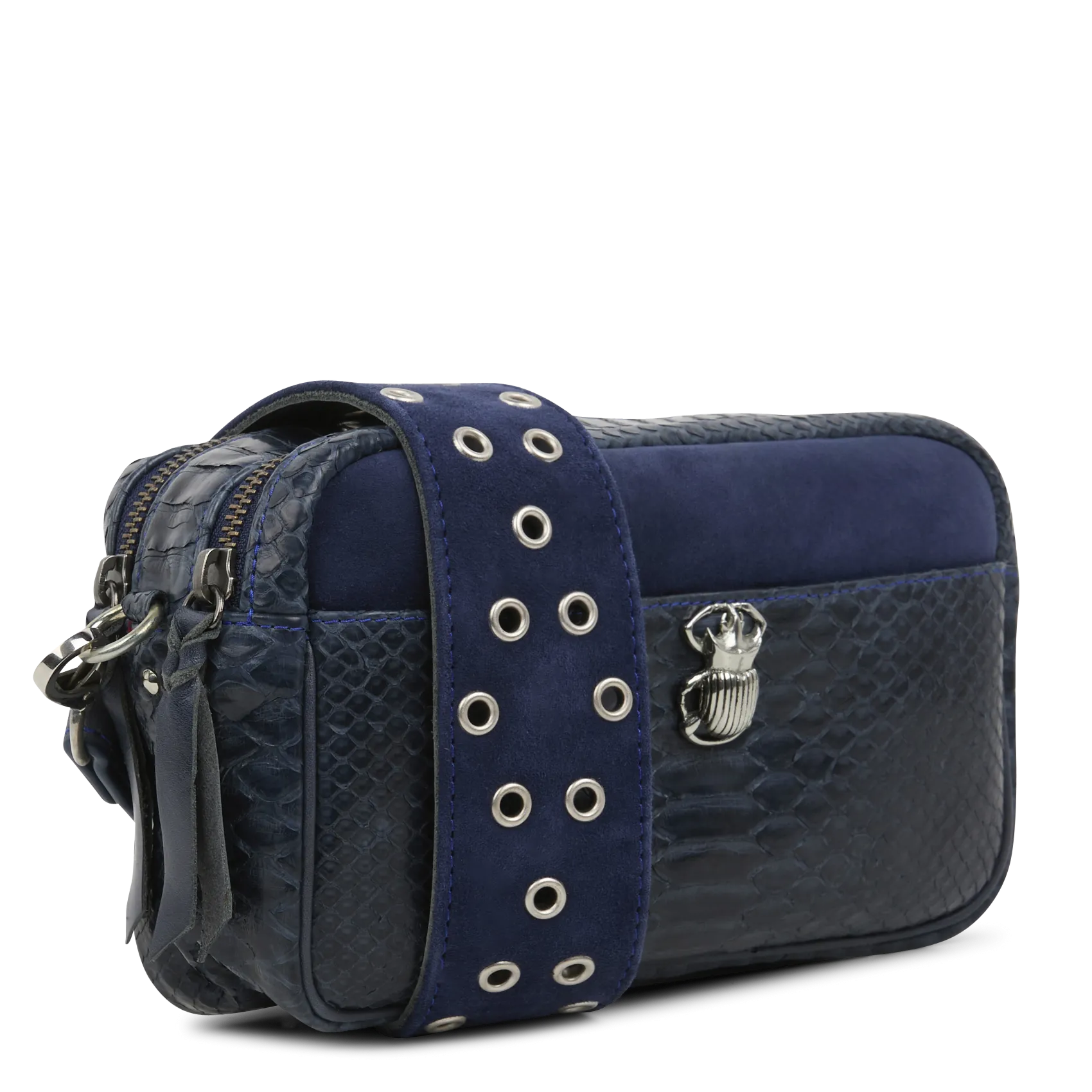  CLARIS VIROT   LILY - Borsa a tracolla in pelle di pitone | Blu
