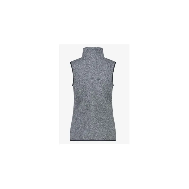 Cmp Gilet Pile Effetto Lana Grigio Melange/Fuxia Donna