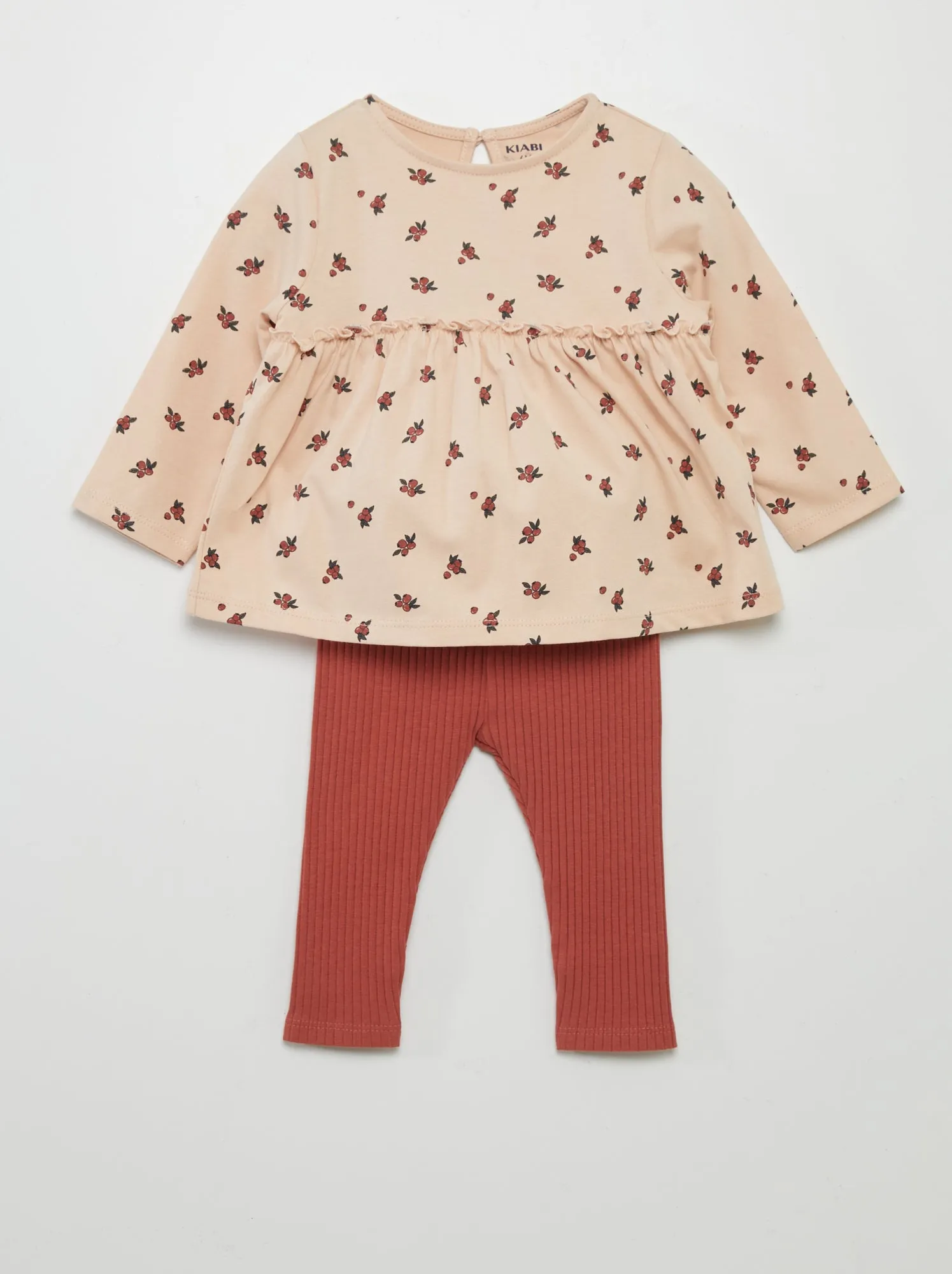 Completo t-shirt + leggings stampati - 2 pezzi - BEIGE