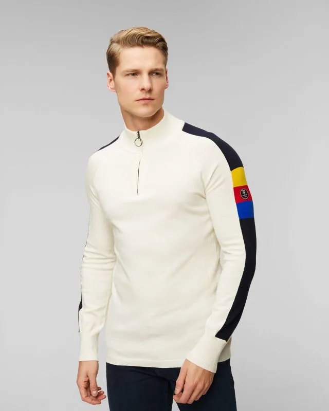Dolcevita bianco con cerniera da uomo We Norwegians Varden
