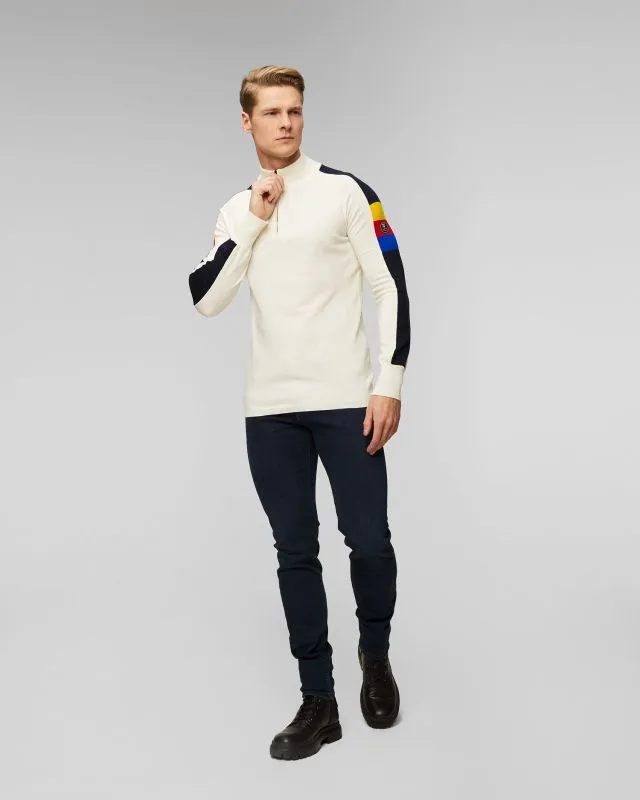 Dolcevita bianco con cerniera da uomo We Norwegians Varden