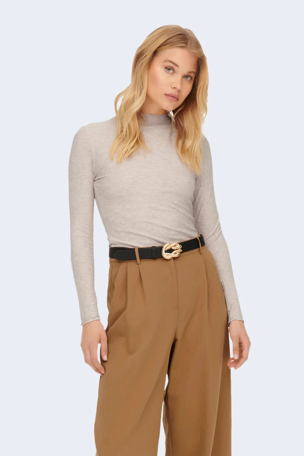 Dolcevita Only ONLEMMA L/S HIGH NECK TOP NOOS JRS Beige
