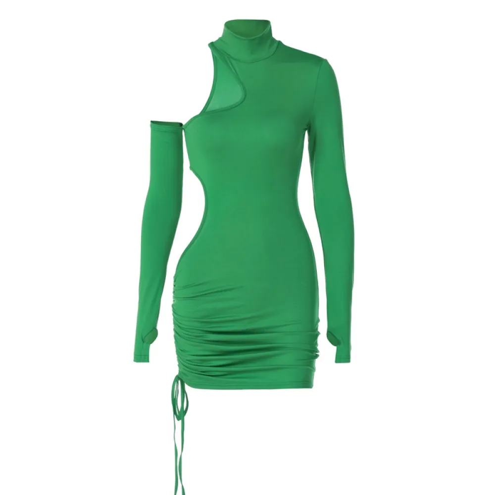 E abbigliamento all'ingrosso 2023 autunno e inverno nuovo colore solido mezzo dolcevita maniche lunghe con coulisse off-spalla H