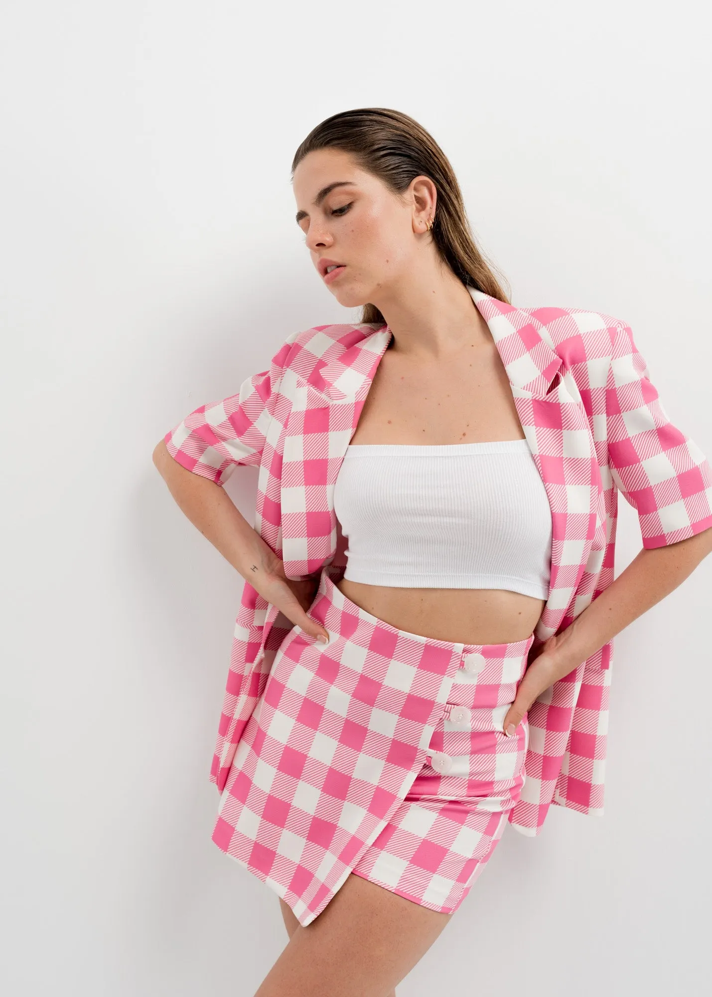 Falda pantalón cuadro vichy