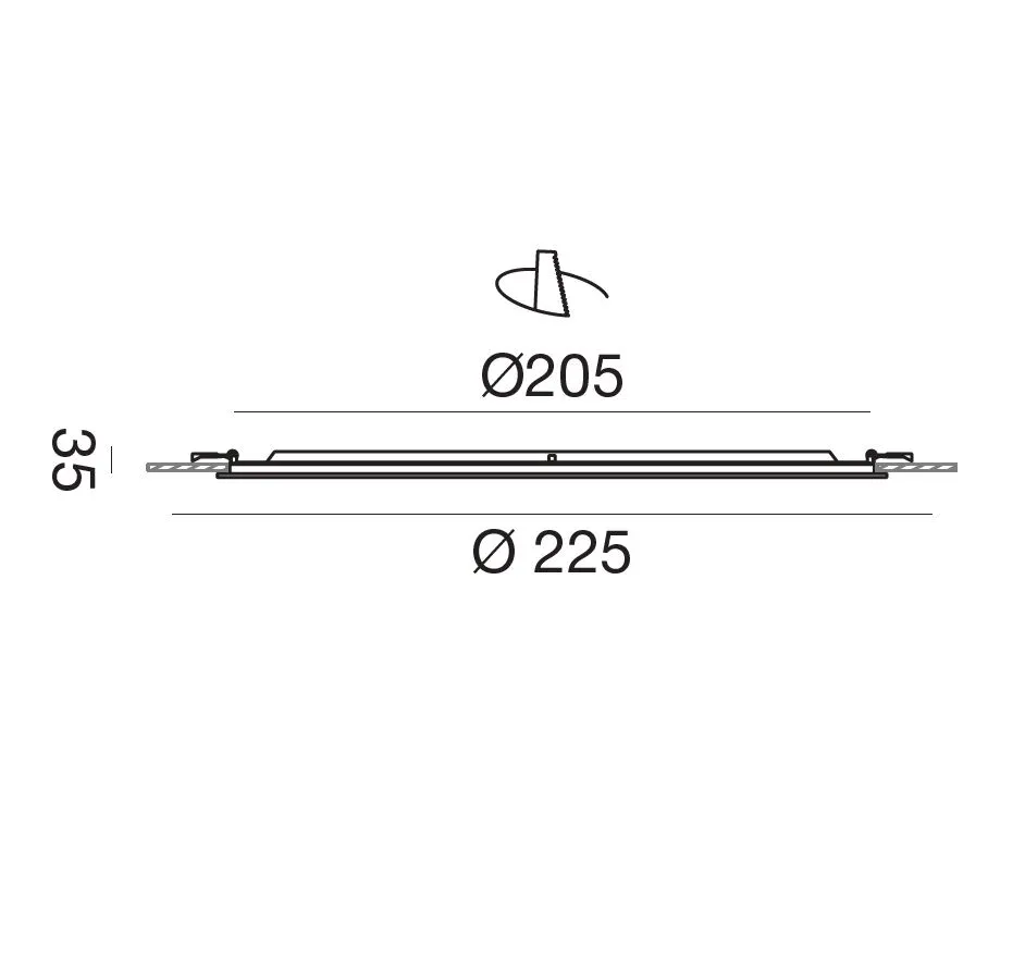 Faretto Slim Per Controsoffitto Bianco 225mm Led 18w 3000k 4000k GFA752 Gea
